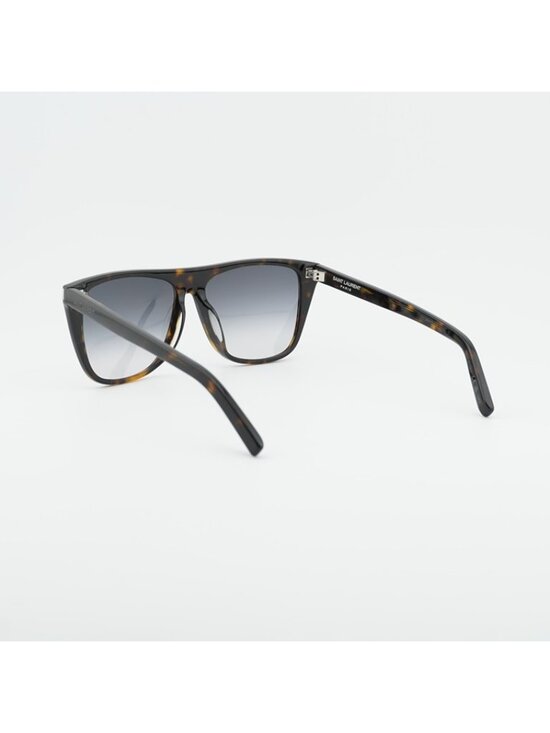 Saint Laurent SL1F 003 Sunglasses Dark Havana Square Frame, Grey Gradient Lenses main image 5
